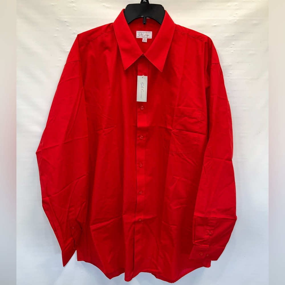 Galo Cossinni Shirt Mens Extra Large Red Long Sleeve Cotton Blend Pocket NWT